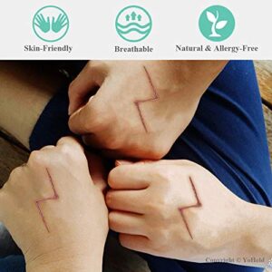 YoHold Wizard Lightning Bolt Scar Temporary Tattoos for Halloween, Wizard Theme Party Decorations, 24pcs/Pack