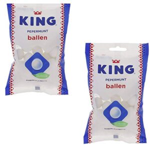 king peppermint balls candy mints - (2-pack) - dutch holland candies, 8.8 oz. per bag