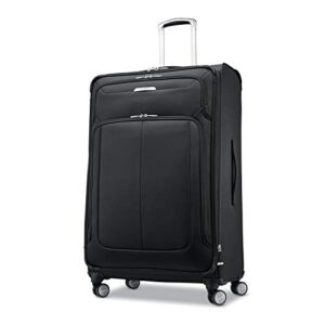 samsonite solyte dlx softside expandable luggage with spinner wheels, midnight black, checked-large 29-inch