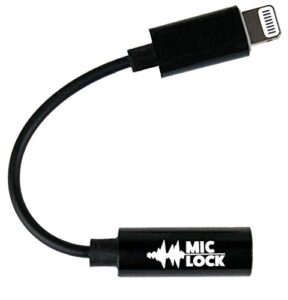 mic-lock lightning with sound pass - audio and data security privacy protector - lightning to 3.5mm headphone adapter (single pack)