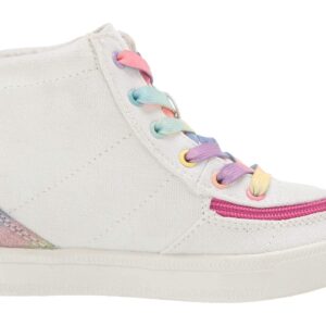BILLY Footwear Kids Baby Girl's Classic Lace High (Toddler) White Rainbow 10 Toddler M
