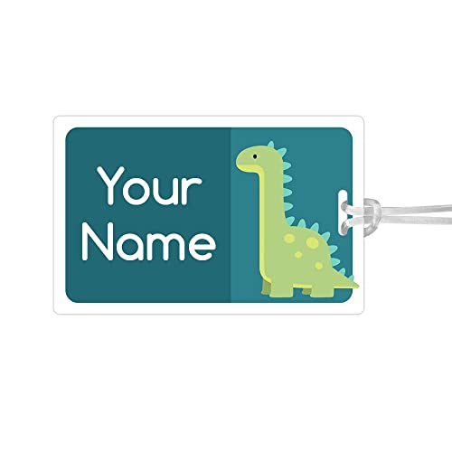 Kids Labels Durable Large Luggage & Bag Tag Dinosaur Design