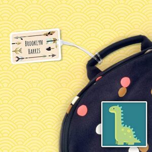 Kids Labels Durable Large Luggage & Bag Tag Dinosaur Design