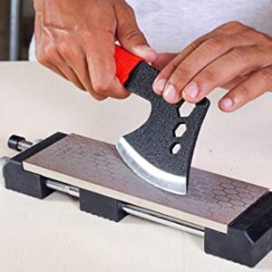 Schaaf Tools (2-Sided) Diamond Sharpening Stone Set, Fine/Coarse Grit | 8 Inch, 400/1000# Diamond Sharpening Plate | Adjustable Diamond Sharpening Stone Set, Spray Bottle, eBook Included