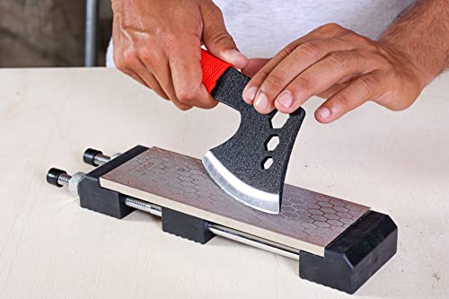 Schaaf Tools (2-Sided) Diamond Sharpening Stone Set, Fine/Coarse Grit | 8 Inch, 400/1000# Diamond Sharpening Plate | Adjustable Diamond Sharpening Stone Set, Spray Bottle, eBook Included