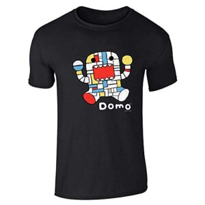 pop threads domo domondrian art funny cute graphic tee t-shirt for men black m