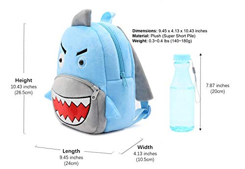 KISSOURBABY Backpack for Toddler Boys, Toddler Bookbag Girl Dinosaur Toys Bags(Shark)
