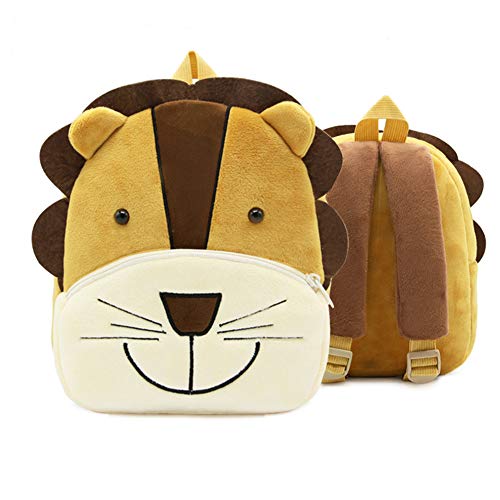 KISSOURBABY Children Toddler Preschool Backpack Plush Animal Cartoon Backpack Baby Kids School Satchel Travel Lunch Bags(Lion)