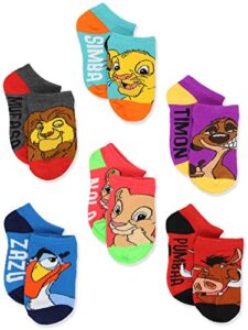 disney the lion king-teen-adult's 6 pack socks set (shoe: 4-10 (sock: 9-11), blue/multi)