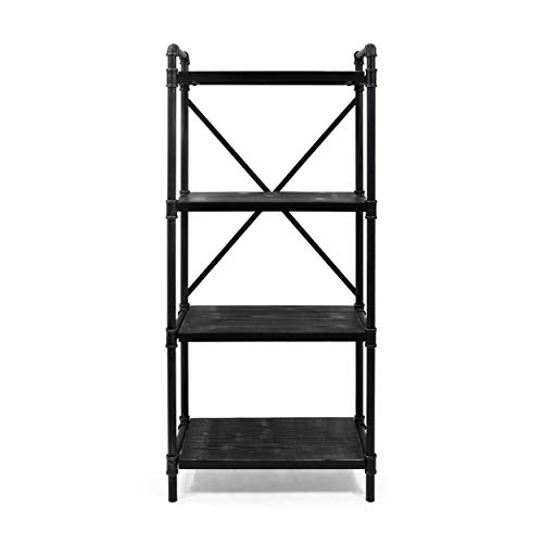 Christopher Knight Home Astrid Industrial Iron Four Shelf Bookcase, Gray and Pewter Finish