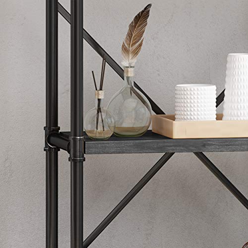 Christopher Knight Home Astrid Industrial Iron Four Shelf Bookcase, Gray and Pewter Finish