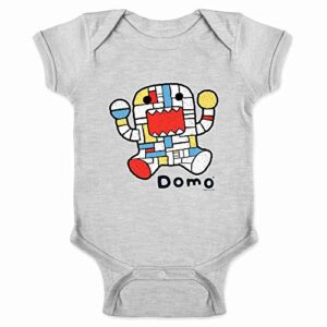 pop threads domo domondrian art funny cute infant baby boy girl bodysuit gray 18m