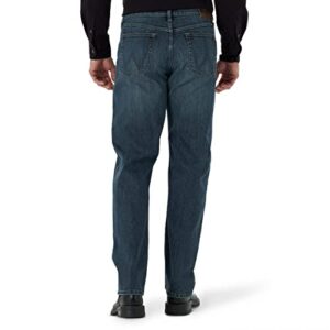 Wrangler Men's Free-to-Stretch Relaxed Fit Jean, Marine, 36W x 29L