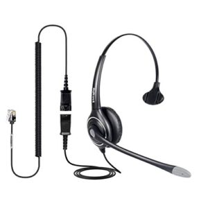 voicejoy single ear noise canceling headset for call center/office with qd cable for all cisco 6000, 7800 and 8000 series phones and also models 7940 7941 7942 7945 7960 7961 7962 7965 7970 8841
