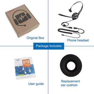 VoiceJoy Single Ear Noise Canceling Headset for Call Center/Office with QD Cable for All Cisco 6000, 7800 and 8000 Series Phones and Also Models 7940 7941 7942 7945 7960 7961 7962 7965 7970 8841