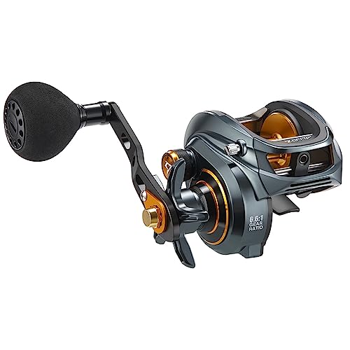 Piscifun Alijoz Baitcaster Fishing Reel, 300 Size Aluminum Frame Baitcasting Reel, 33Lbs Max Drag, 8.1:1 Gear Ratio, Freshwater & Saltwater Low Profile Casting Reel for Musky for Musky (Right Handed)