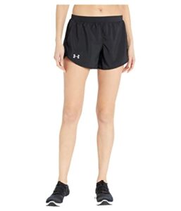 under armour womens fly by 2.0 running shorts , black (001)/black , x-large