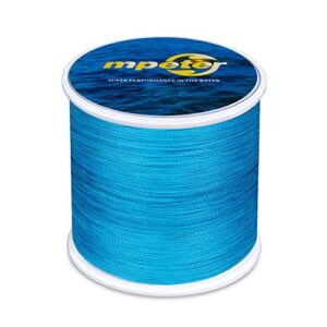 mpeter armor braided fishing line, abrasion resistant braided lines, high sensitivity and zero stretch, 4 strands to 8 strands with smaller diameter (blue, 128-yard/10lb)