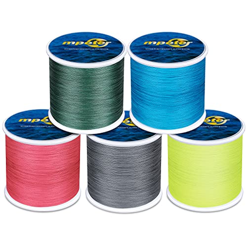 mpeter Armor Braided Fishing Line, Abrasion Resistant Braided Lines, High Sensitivity and Zero Stretch, 4 Strands to 8 Strands with Smaller Diameter (Blue, 128-Yard/10LB)