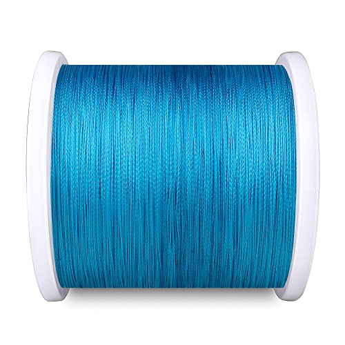 mpeter Armor Braided Fishing Line, Abrasion Resistant Braided Lines, High Sensitivity and Zero Stretch, 4 Strands to 8 Strands with Smaller Diameter (Blue, 128-Yard/10LB)