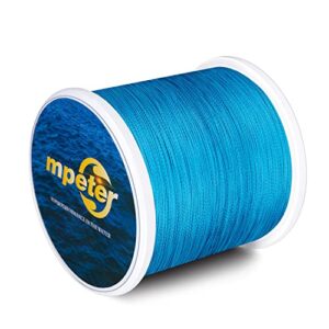 mpeter Armor Braided Fishing Line, Abrasion Resistant Braided Lines, High Sensitivity and Zero Stretch, 4 Strands to 8 Strands with Smaller Diameter (Blue, 128-Yard/10LB)