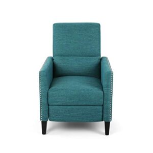 great deal furniture alexis contemporary fabric push back recliner, teal