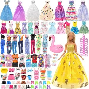 barwa 35 pack doll clothes and accessories 5 pcs fashion dresses 3 pcs gown dresses 3 bikini swimsuits 5 outfits 10 shoes 5 glasses for 11.5 inch doll