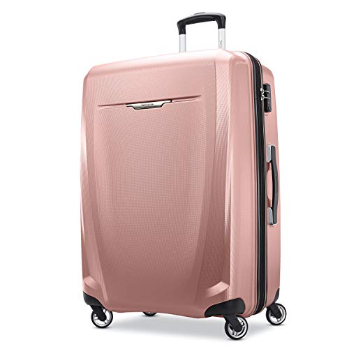 Samsonite Winfield 3 DLX Hardside Expandable Luggage with Spinners, Checked-Large 28-Inch, Rose