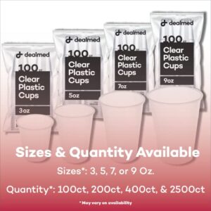 Dealmed 3 oz. Disposable Plastic Cups – 100% Recyclable Cups for Doctor's Offices, School Nurse's, Hospitals, at Home and More (Pack of 100)