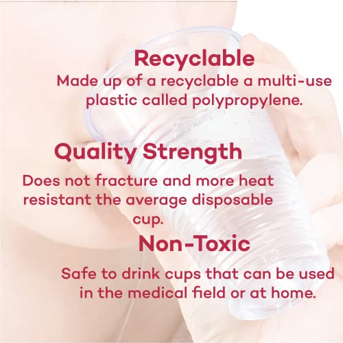 Dealmed 3 oz. Disposable Plastic Cups – 100% Recyclable Cups for Doctor's Offices, School Nurse's, Hospitals, at Home and More (Pack of 100)