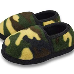 Tirzrro Big Boys' Winter Warm Slippers with Memory Foam Indoor Outdoor Slip-on Shoes Size 6-7 US Camouflage