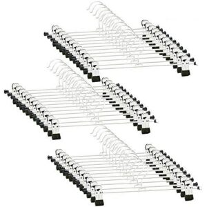 skirt hangers with clips - pants hangers 36 pack metal hangers for pants jeans skirt clip hangers for pants heavy duty