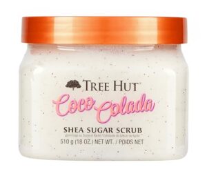 tree hut shea sugar scrub coco colada, 18 oz, ultra hydrating and exfoliating scrub for nourishing essential body care