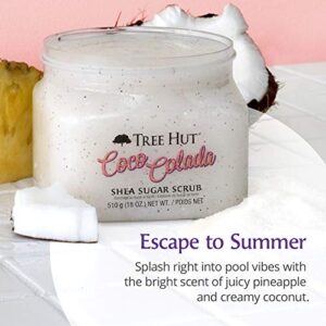 Tree Hut Shea Sugar Scrub Coco Colada, 18 oz, Ultra Hydrating and Exfoliating Scrub for Nourishing Essential Body Care