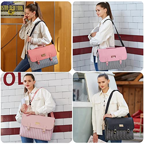 Kamlui Laptop Bags for 15.6-Inch Women Computer Bag PU Leather Waterproof Carrying Cute Work Shoulder Messenger Laptop Sleeve Case for, Macbook Pro Air HP Lenovo Dell