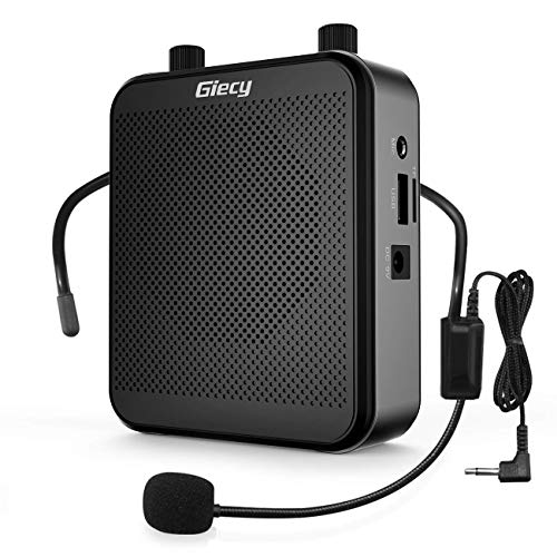 Portable Voice Amplifier, Giecy 30W 2800mAh Bluetooth Rechargeable Personal Voice Amplifier with Microphone Headset, PA System Speaker for Multiple Locations Classroom, Meetings and Outdoors