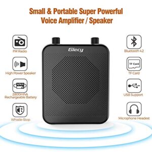 Portable Voice Amplifier, Giecy 30W 2800mAh Bluetooth Rechargeable Personal Voice Amplifier with Microphone Headset, PA System Speaker for Multiple Locations Classroom, Meetings and Outdoors