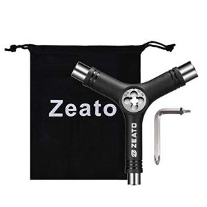 Zeato All-in-One Skate Tools Multi-Function Portable Skateboard Y Tool Accessory with Y-Type Allen Key and L-Type Phillips Head Wrench Screwdriver