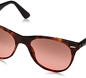 Ray-Ban Rb2185 Wayfarer II Evolve Polarized Round Sunglasses, Red Havana/Photochromic Red Gradient Bordeaux, 52 mm