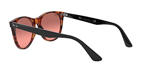 Ray-Ban Rb2185 Wayfarer II Evolve Polarized Round Sunglasses, Red Havana/Photochromic Red Gradient Bordeaux, 52 mm