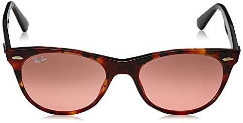 Ray-Ban Rb2185 Wayfarer II Evolve Polarized Round Sunglasses, Red Havana/Photochromic Red Gradient Bordeaux, 52 mm