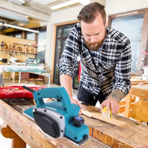 Electric Wood Planer 1000W 3-1/4-Inch Portable Wood Hand Planer Tool with 16,000Rpm Adjustable Depth Handheld Plane Smooth Door Planer Machine for Hardwood Carpenter Woodcarver Woodworking