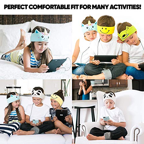 CozyPhones Over The Ear Headband Headphones - Kids Headphones Volume Limited with Thin Speakers & Super Soft Stretchy Headband - Mystic Unicorn