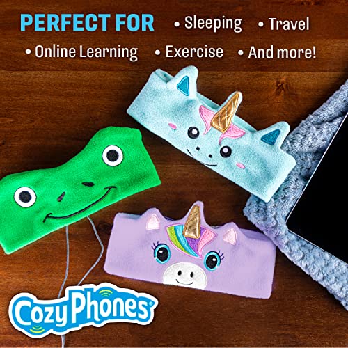 CozyPhones Over The Ear Headband Headphones - Kids Headphones Volume Limited with Thin Speakers & Super Soft Stretchy Headband - Mystic Unicorn