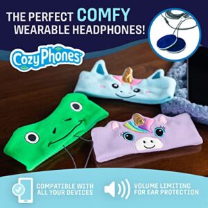 CozyPhones Over The Ear Headband Headphones - Kids Headphones Volume Limited with Thin Speakers & Super Soft Stretchy Headband - Mystic Unicorn