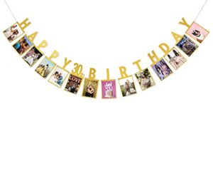 photo banner for 30th birthday decorations - 30th birthday banner，happy 30th birthday banner，30th birthday gifts for women, milestone photo banner for birthday party, dirty 30 birthday party supplies