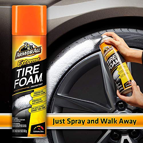 Armor All Extreme Car Tire Foam, Tire Cleaner Spray for Cars, Trucks, Motorcycles, 18 Oz Each