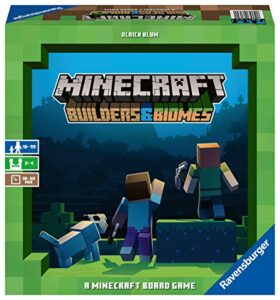 ravensburger minecraft: builders & biomes strategy board game, 2-4 players, ages 10 & up