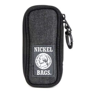 nickel bags pod key chain | herb accessories travel pouch with padded interior (black, 5 in)