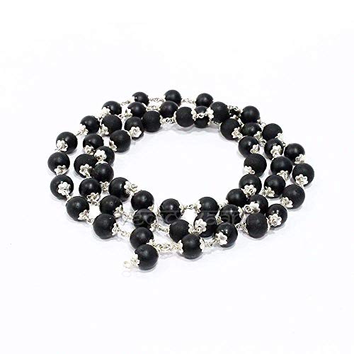 Rudra Divine Shaligram Mala in Pure Silver/Original shaligram mala / 54 + 1 Beads mala / 6 mm Beads